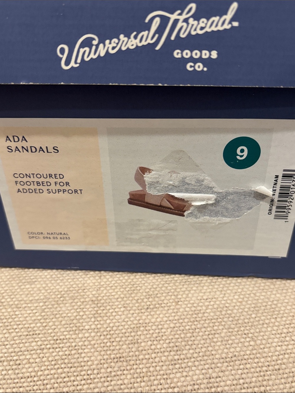 Universal Thread Natural Ada Sandals with Memory Foam Insole/NIB/9M - Picture 12 of 12
